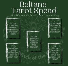 a poster with the words betane tarot spread on it