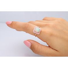 CIRARI 14K Yellow Gold Pink Opal, Ethiopian Opal & Diamond Halo Ring Pink Opal Rings With Gemstone, Pink Opal Gemstone Rings, Pink Opal Ring Fine Jewelry, Rose Gold Opal Ring In Fine Jewelry Style, Elegant Pink Opal Ring, Rose Gold Opal Gemstone Ring, Pink Opal Ring, Diamond Halo Ring, All Gems