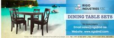 an advertisement for dining table sets on the beach