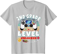 Amazon.com: Level 2nd Grade Unlocked Back To School First Day Boy Girl T-Shirt : Clothing, Shoes & Jewelry