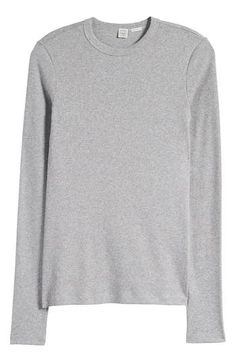 The label's sought-after simplicity pervades a long-sleeve top knit in Portugal from soft and stretchy organic cotton. 26 1/2" length (size Medium) Crewneck Long sleeves 93% organic cotton, 7% elastane Dry clean Made in Portugal Designer Clothing Rib Top, Designer Clothing, Long Sleeve Tops, Sleeve Top, Portugal, Organic Cotton, Dry Clean, Nordstrom, Long Sleeves