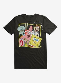 spongebob and friends t - shirt from the cartoon series, with characters on it