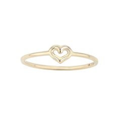 Accessorize your look with this beautiful ring from Au Naturale. Accessorize your look with this beautiful ring from Au Naturale.Click on this JEWELRY & WATCHES GUIDE to learn about fit, styles, materials and more! Ring width: 0.2 in. Metal: 14k gold Plating: 14k gold Finish: polished Packaging: pouch Additional details: nickel free Size: 8. Color: Yellow. Gender: female. Age Group: adult. Elegant 14k White Gold Heart Ring, Elegant White Gold 14k Heart Ring, Elegant Heart Cut Ring Stamped 14k, Elegant 14k Stamped Heart Cut Ring, Elegant Stamped 14k Heart Cut Ring, Elegant 14k Heart Cut Ring, Stackable Open Heart Rings For Anniversary, White Gold Open Heart Classic Ring, Gold Heart Ring With Birthstone In 14k Gold