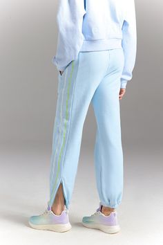 Once you’re in these, you’ll never, ever want to take them off. The Tearaway Zip Pants is made from soft cotton for an elevated look for to & from or post-practice recovery. Seriously snuggly & breathable, with front patch pockets & a drawstring waistband — pairs perfectly with any look. Cotton Activewear For Spring Loungewear, Spring Cotton Activewear For Loungewear, Sporty Full-length Bottoms For Lounging, Blue Athleisure Sweats With Ribbed Waistband, Blue Sweats With Ribbed Waistband For Loungewear, Blue Cotton Athleisure Sweatpants, Cotton Athleisure Straight Leg Bottoms, Cotton Straight Leg Athleisure Bottoms, Sporty Full Length Loungewear Activewear