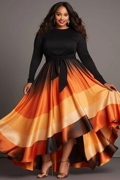 Xpluswear Design Plus Size Formal Black Argyle Round Neck Long Sleeve High Low Hem Maxi Dresses - Xpluswear Plus Size Christmas Outfit Party Casual, Plus Size Formal Dresses For Wedding, Fall Plus Size Fashion, Plus Size Special Occasion Dresses, Dresses For Curvy Women, Dresses For Plus Size Women, Patterned Dresses, Stylish Black Women, Ross Dresses