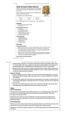 the document contains information about different types of food