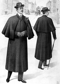 Edwardian Men, Ulster Coat, Inverness Cape, Edwardian Clothes, Masculine Elegance