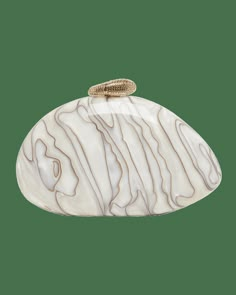 Benedetta Bruzziches "Ariel" clutch bag in plexiglass, brass, and silk  Structured top with embellished kiss-lock closure  Approx. 5.5"H x 9.8"W x 2.6"D Item Weight (Lbs.): 1.5 Made in Italy White Modern Clutch For Parties, Modern White Clutch For Evening, Designer White Evening Bag As Gift, Designer White Evening Bag For Gift, Designer White Evening Clutch, Modern White Clutch For Parties, Modern White Evening Clutch, White Clutch With Gold-tone Hardware For Evening, Modern Beige Clutch For Evening