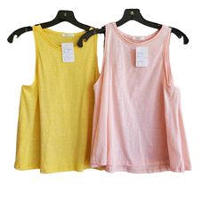 Bundle Of 2 Tank Tops Yellow Pink Textured Fabric Swing Top New With Tags Size Small Medium Large Available New With Tags Boutique Item From My Clothing Boutique Chelsea's Collection Mustard Stretchy Summer Top, Yellow Cotton Tank Top For Spring, Mustard Sleeveless Tank Top For Summer, Mustard Tank Top For Spring, Casual Yellow Cotton Tank Top, Casual Yellow Tank Top For Spring, American Tank, Floral Tunic Tops, Floral Tunic