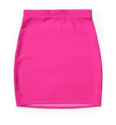 Super stretchy and durable polyester mini skirt. Vibrant, high-quality sublimation print across the front and back. Size range XXS-2XL. Beautiful and bright hot pink fuchsia magenta. Magenta Skirt, Pink Mini Skirt, Neon Purple, Pink Mini, Skirt Design, Pink Love, Skirts For Sale, Chiffon Tops, Pretty In Pink