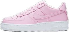 Pink Casual Sneakers For Sports, Casual Pink Sneakers For Sports, Pink Casual Sneakers With Round Toe, Pink High-top Nike Air Force 1, Pink High-top Nike Air Force 1 For Sports, Pink Nike Air Force 1 Low-top For Sports, Pink Sporty Sneakers With Gum Sole, Pink Lace-up Nike Air Force 1, Casual Pink Sneakers For Streetwear