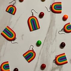 Gay rainbow dangly earrings that I made myself! I wear my own pair all the time and I always get compliments. They come in three sizes small medium and large. Bellingham Wa, Rainbow Earrings, Dangly Earrings, Jewelry Earrings Dangle, Etsy Earrings, Dangle Drop Earrings, Jewelry Earrings, Rainbow, Drop Earrings