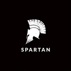 the spartan logo is shown in black and white, with an image of a horse's head on it