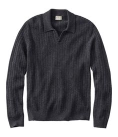 Our ultrasoft ribbed polo sweater is made from premium wool with a touch of cashmere for a luxurious feel. Designed in a highly versatile weight for three-season wear. Slightly Fitted: Relaxed through the chest and sleeve, with a slightly slimmer waist. 95% wool, 5% cashmere. Machine wash, dry flat. Knit with a handsome ribbed texture. Casual polo style goes easily from work to weekend. Ribbed trim. Imported. Fit: Slightly Fitted | Men's Ultrasoft Wool Polo Sweater, Merino Wool Slimmer Waist, Wool Sweater Men, Polo Rugby Shirt, Men's Sweaters, Stylish Mens Outfits, Polo Style, Polo Sweater, Ribbed Texture, Rugby Shirt