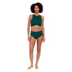 Stay ready for a stylish day at the pool or beach with this Women's Eco Beach Criss Cross Highneck Hook Back Bikini Top.Click on this WOMEN'S GUIDE to find the perfect fit and more! Stay ready for a stylish day at the pool or beach with this Women's Eco Beach Criss Cross Highneck Hook Back Bikini Top.Click on this WOMEN'S GUIDE to find the perfect fit and more! FEATURES High crew neckline Removable cups Wireless Hook back closureFABRIC & CARE 90% recycled polyester, 10% spandex Lining: 50% recyc Bra Friendly Green Tankini For Beach Season, Green Tankini For Beach Season, Green Sleeveless Bra-friendly Swimwear, Green Bra-friendly Tankini For Poolside, Green Yoga Tankini For Summer, Stretch Tankini For Yoga During Beach Season, Stretch Tankini For Yoga Beach Season, Casual Tankini For Yoga, Green Stretch Tankini For Vacation