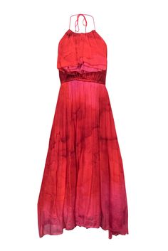 Current Boutique-Tracy Reese - Red & Pink Ombre Silky Maxi Dress Sz 4 Silky Maxi Dress, Event Dress, Maxi Gown, Big Night, Tracy Reese, Ombre Effect, Maxi Gowns, Pink Ombre, High Neckline