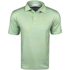 Geo Print Polo This Snake Eyes Polo Shirt will be an upgrade to any golfer's wardrobe. Featuring a stylish graphic print design and lightweight construction, it is the perfect addition to your summer golf wardrobe. 3 Button placket All over graphic print Short sleeve Lightweight Comfortable Green Polo Collar Tops For Golf, Spring Golf Polo Shirt With Short Sleeves, Spring Short Sleeve Golf Polo Shirt, Green Summer Golf Top, Green Graphic Print Tops For Golf, Fitted Graphic Print Polo Shirt For Golf, Casual Golf Polo Shirt With Graphic Print, Green Graphic Print Golf Top, Fitted Golf Polo Shirt With Graphic Print