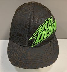 Mountain MTN Dew Soda Pop Drink Ball Cap Hat Large Baseball Adult. Pop Drink, Custom Fitted Hats, Mtn Dew, Swag Hats, Scene Accessories, Custom Baseball Cap, Ideal Wardrobe, Clothing Pieces, Vintage Cap