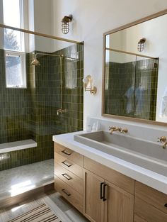 21 Sage Green Bathroom Ideas You'll Love for Years to Come Sage Green Bathroom, Interior Boho, Villain Aesthetic, Villain Outfits, Outfits Female, Design Villa, Boy Aesthetic, Green Tile, Green Bathroom