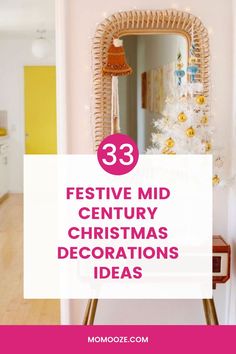 Mid-Century Christmas Decorations Ideas Christmas Decor Ideas Mid Century Modern, Midcentury Modern Christmas Decor, Mid Century Modern Christmas Decor, Mid Century Christmas Decor, Apartment Small Living Room, Scandinavian Chic, Colorful Mid Century Modern, Stairway Decorating, Mid Century Modern Christmas