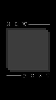 the new post logo in black and white on a dark background with an empty square