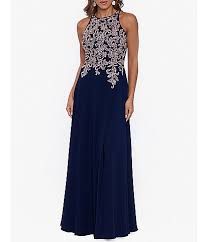 Betsy and Adam Women's Dresses & Gowns | Dillard's Dillards Dresses Long, Fashion Runway Show, Mother Of Groom Dresses, Dress With Open Back, Beaded Chiffon, Navy Skirt, Beaded Bodice, Ladies Gown, Gowns With Sleeves