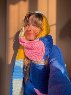 - Bhava Style Colorful Scarf - Warm Winter Scarf - Completely Hand-knitted - It is recommended to wash at 30 degrees or just hand wash with cold water. - After we ship your product, we give you a tag number. This number is updated within the first 24 hours. Then you can follow the updates by clicking on it. Welcome to Bhava's 🌻 Here you will find tops, skirts, shirts, dresses, cardigans, and many more women, men, and unisex clothing. All of my products are knitted, photographed, packaged, and d Large Knit Scarf, Scarfs Ideas Crochet, Multicolored Scarf Knit, Knitted Scarf Wool, Cute Knitted Scarves, Long Knitted Scarf, Colorful Scarf Crochet, Colorful Winter Scarf, Colourful Knit Scarf