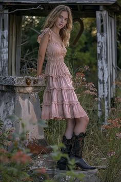 115+ Stunning Sundresses with Cowboy Boots Outfits for Your Western Wardrobe - From The Guest Room Fairytale Cottage, Beautiful Country, Cowgirl Style