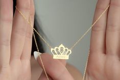 👑 Welcome to Shimmer&Shine By Asya - Where Royalty Meets Personalized Elegance! 👑 Step into the world of regal elegance with our handmade 8K Gold, 14K Gold, 925 Sterling Silver and 14k Gold Plated Personalized Crown Name Necklaces. Fit for a queen or king, our necklaces are the epitome of individuality and sophistication. 🌟✨ Personalized Royalty: Our unique customization process allows you to add your desired name or initial to the crown. Choose from our font list in the photos to add that ex Personalized Crown, Royalty Jewelry, Jewelry Name, Regal Elegance, Crown Necklace, Name Necklaces, Shimmer Shine, Power Symbol, Girly Accessories