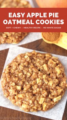 an apple pie oatmeal cookie is shown