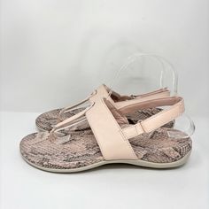 New! Vionic Tala Sandal ~ Blush Pink ~ Lightweight ~ Orthopedic ~ Leather Upper ~ Adjustable Heel Strap Nwot * Pen Mark On Soles Size 8 Spring Synthetic T-strap Slingback Sandals, Blush Leather Sandals For Summer, Pink Slingback Sandals With Adjustable Strap, Bronze Sandals, Vionic Sandals, Arch Support Shoes, Navy Sandals, Toe Post Sandals, Black Espadrilles