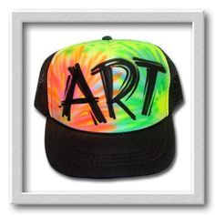 Artistic Snapback Hat, One Size Fits Most, Artistic Snapback Hat One Size Fits Most, Black Artistic Hat With Short Brim, Artistic Black Hat With Short Brim, Artistic Adjustable Trucker Hat, Artistic Adjustable Baseball Cap, Artistic Black Adjustable Hat, Adjustable Black Artistic Hat, Artistic Adjustable Black Hat