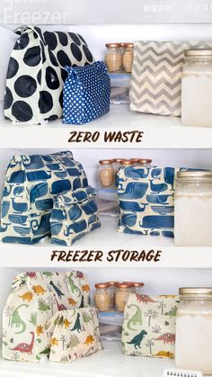 beeswax bags used for zero-waste freezer storage Kitchen Fabric Crafts, Reusable Freezer Storage, Plastic Free Freezer Storage, Going Plastic Free, Reusable Freezer Bags, Reusable Bag Storage Ideas, Zero Waste Sewing Projects, Reusable Bags Storage, Diy Zero Waste