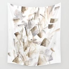 a white wall hanging on the side of a wall