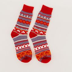 These Tree Snowflake Unisex Socks will have you feeling like you're walking on air! Show off your flair with this vibrant two-tone red and purple pattern with trees and snowflakes. A perfect gift for the adventurous and unique! Get your feet feeling extra cozy this season! A Montana Scene Original Design. Printed in Montana. All designs are property of The Montana Scene. All rights reserved. All of The Montana Scene apparel is designed and printed locally in Montana. Come visit our storefront lo Playful Red Socks For Winter, Cute Multicolor Winter Socks, Multicolor Retro Winter Socks, Novelty Red Socks For Winter, Playful Red Winter Socks, Red And Purple, Purple Pattern, On Air, Air Show