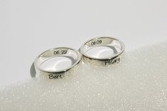 "✤ Unique and personalized, you can add name, date, initials, quote, signature, handwriting, picture, etc. Make it only one piece on the world. ✤ This list for one ring if you want 2 rings or more please select in quantity. ✤ Can engrave both inside and outside 20 characters limit (inside + outside < 20 characters, all sign and symbols are counted) If you want to engrave more than 20 characters, please buy this list >> https://www.etsy.com/listing/725423787/extra-engrave-characters ✤ Ma Customizable Couples Jewelry For Anniversary, Personalized Sterling Silver Engraved Ring For Gift, Personalized Couples Jewelry, Personalized Silver Rings For Anniversary, White Engraved Ring With Name For Anniversary, Silver Engraved Ring For Anniversary With Custom Text, Silver Engraved Ring With Custom Text For Anniversary, Sterling Silver Engraved Name Ring For Anniversary, Silver Anniversary Ring With Custom Engraving