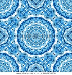 an abstract blue and white background with circular shapes in the center, on top of each other