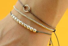 simple bracelets. Sterling Silver Bead Bracelet, Silver Bead Bracelet, Ball Bracelet, Jewelry Projects, Sterling Silver Bead, Diy Bracelets, Silver Bracelets