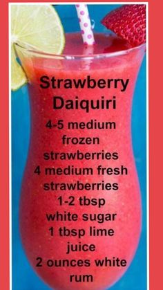 a strawberry daiquii drink with the ingredients in it