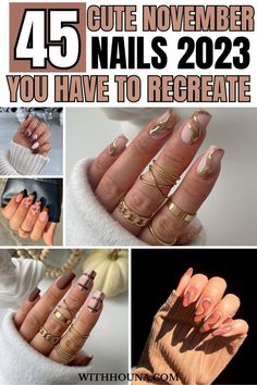 Short November Nails, November Nail Ideas Short, November Nail Colors, Nails Of 2023, November Nails Ideas, Cute November Nails, Asia Nails