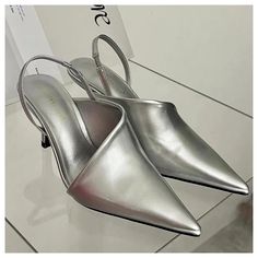 Shipping: Worldwide Express Shipping AvailableDelivery time: 🚚7-15Days Fast ShippingReturns: Fast refund,💯100% Money Back Guarantee. Silver Closed Toe Slingback Pumps For Summer, Summer Silver Slingback Pumps With Closed Toe, Chic Summer Slingback Pumps With Pointed Toe, Formal Summer Pointed Toe Slingback Sandals, Summer Formal Slingback Sandals With Pointed Toe, Spring Party Slingback Pumps With Pointed Toe, Spring Silver Slingback Pumps For Night Out, Spring Slingback Pumps With Ankle Strap For Night Out, Slingback Pumps With Ankle Strap For Spring Party