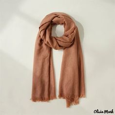 Olivia Mark - Sweet solid color scarf female new fashion warm medium-length decorative wear scarf shawl Casual Solid Shawl For Winter, Casual Solid Winter Shawl, Casual Solid Shawl Scarves, Casual Solid Color Shawl Scarves, Casual Solid Shawl Scarf, Casual Solid Color Shawl Scarf, Solid Color Shawl Scarf One Size, Solid Color Scarves For Fall, One Size, Solid Color Scarves One Size For Fall