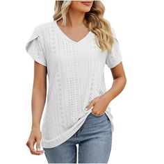 Women Leisure Fashion Printing Lace Short Sleeve Round-Neck Tops Features: 1.100% brand new and high quality. It is made of high quality materials, durable enough for your dwearing 2.Stylish and comfortable design make you more attractive Handsome 3.Great for Daily,I am sure you will like it! 4.Wear these Blouse to keep Fashion and make your life more . 5.Great for Party,Daily,Casual,I am sure you will like it! It's very fashion and make you so beauty. Product Description: Material: Lightweight, Jersey Shirt Outfit, Eyelet Shorts, Chic Shirts, Petal Sleeve, Puff Sleeve Blouse, Elegant Shirt, Round Neck Tops, Loose Tops, Puff Sleeve Top