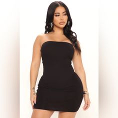 Fashion Nova Tube Dress Black Strapless Stretch Dress, Black Strapless Club Dress, Casual Black Strapless Dress For Date Night, Black Strapless Casual Dress For Spring, Casual Black Strapless Dress For Spring, Casual Strapless Mini Dress For Club, Casual Black Strapless Spring Dress, Strapless Black Bodycon Dress For Going Out, Black Strapless Bodycon Dress For Going Out