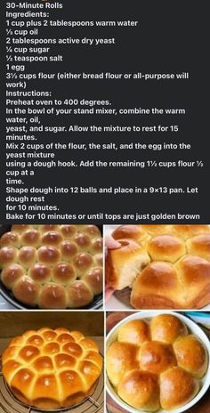 the instructions for how to make hot cross buns with bread rolls and other toppings