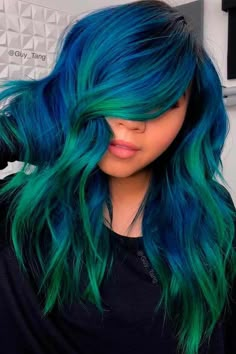 Green Balayage, Green Hair Ideas, Green Hair Color Ideas, Green Hair Color, Goals Board, Best Ombre Hair, Blue Green Hair