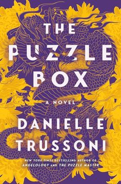 the puzzle box by danielle trusonii is shown in purple and yellow colors