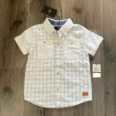 7 For All Mankind Boys Button Shirt Size 3t Short Sleeve Tops With Pockets For Playtime, Short Sleeve Shirt With Button Closure For Playtime, Casual Shirt With Button Closure For Playtime, Casual Buttoned Shirt For Playtime, Casual Playtime Shirt With Buttons, Summer Playtime Shirt With Button Closure, Summer Playtime Shirt, Boys Denim Shirt, Grunge Flannel