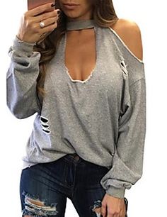 Sweatshirt Refashion, Cold Shoulder Sweatshirt, Shirt Diy, Cold Shoulder Long Sleeve, Diy Couture