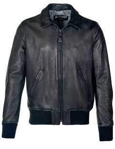 Waxy Lambskin Club Jacket 232 Classic Leather Varsity Jacket For Winter, Fitted Leather Varsity Jacket For Winter, Classic Leather Varsity Jacket, Classic Biker Jacket With Padded Collar, Schott Jacket, Club Jacket, Ribbed Jacket, Heavy Jacket, Custom Jacket